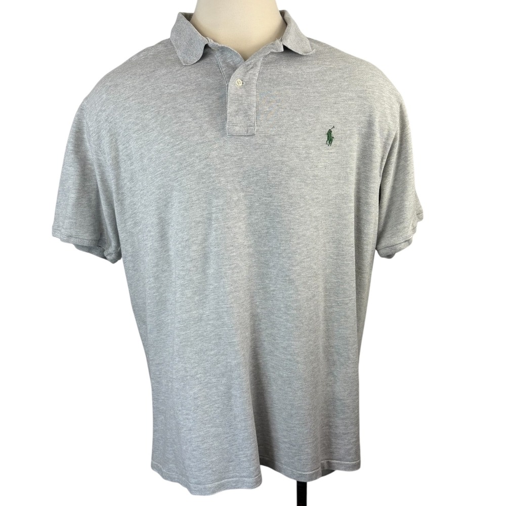 Polo Ralph Lauren Mens 2XB Gray Polo Shirt Classic Fit Short Sleeve